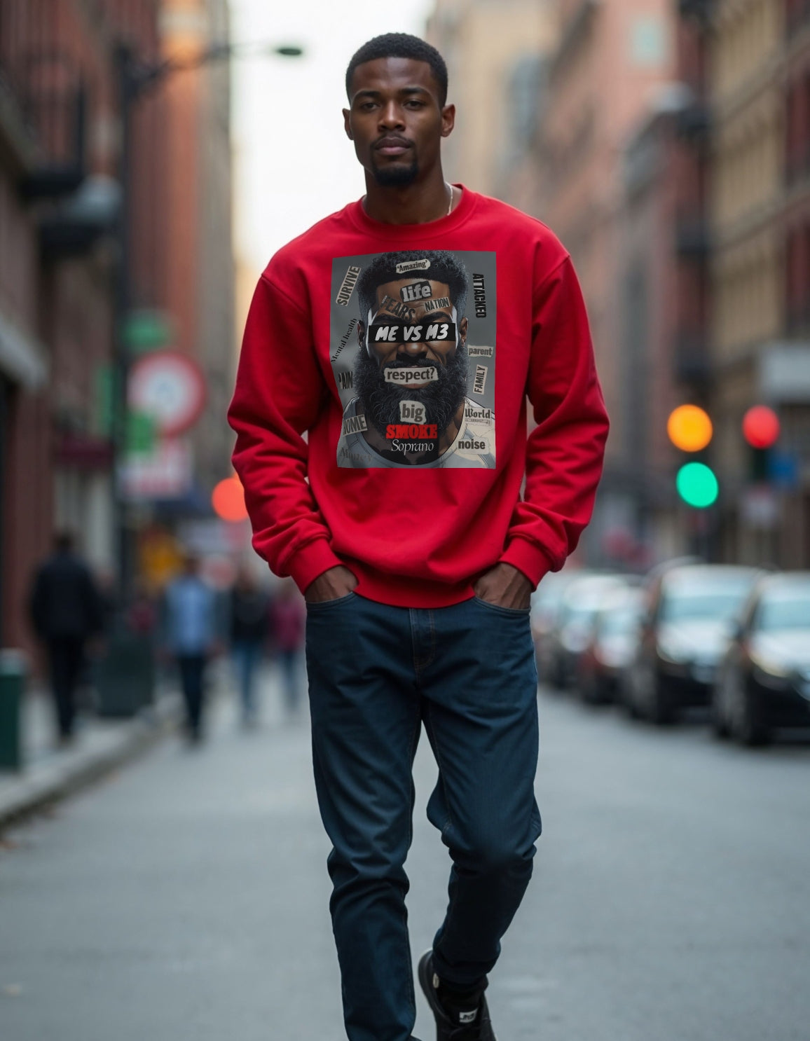 BigSmoke Soprano Clothing: ME vs M3 Crewneck Sweatshirt