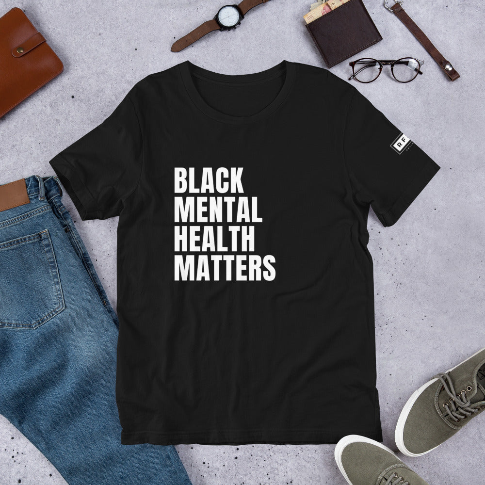 MHM: Black Mental Health Matters Tee (White Writing)